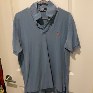 Men’s blue shirt sleeve polo